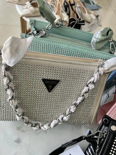 Fancy Rhinestones Embellished Handbag
